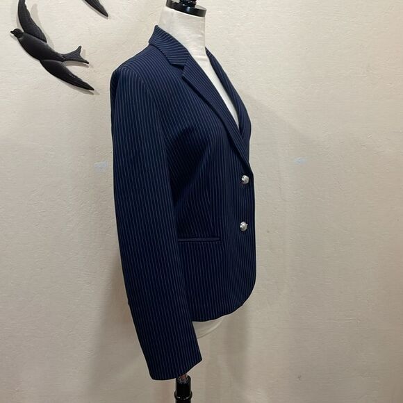 Lauren Ralph Lauren Navy Ponte Knit Pinstripe Jacket - XL - $195 - NEW! - Picture 6 of 15